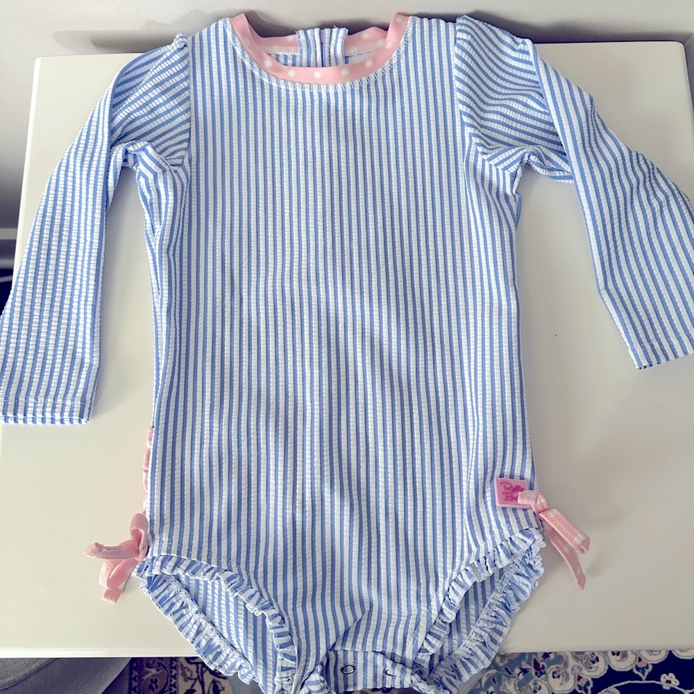 Ruffle Butts 2T girls bathing suit seersucker